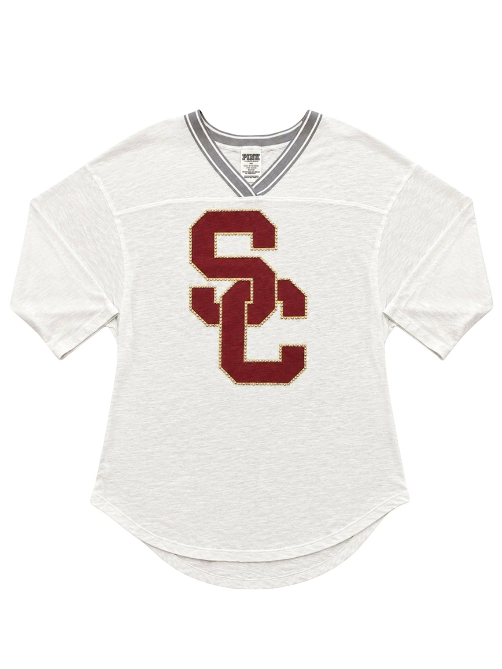 VS PINK University Southern Cali USC Trojans oversized gameday bling shirt XS